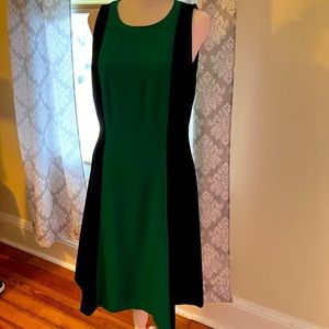 Green and black very flattering and flowing dress